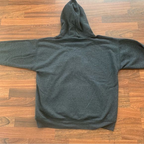 Hanes Ecosmart Gray Hoodie Embroidered Male Character Men’s Large - Picture 7 of 8